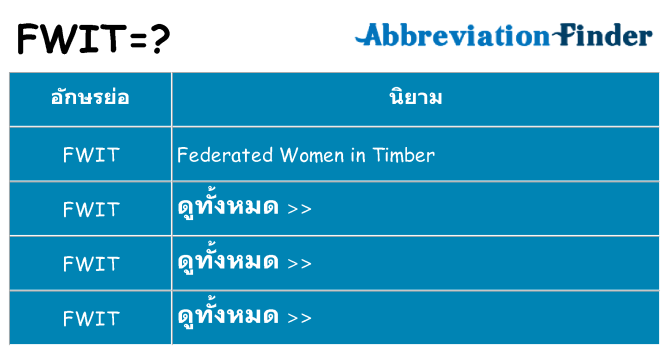 อะไรไม่ fwit ถึง