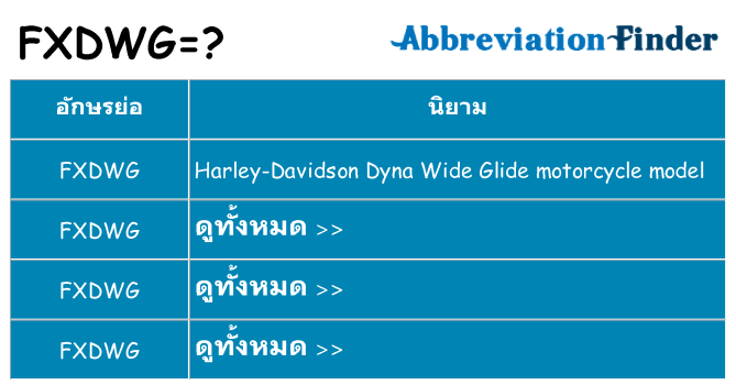 อะไรไม่ fxdwg ถึง