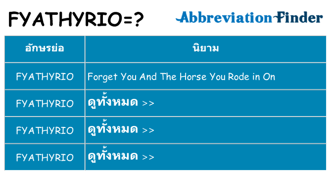 อะไรไม่ fyathyrio ถึง