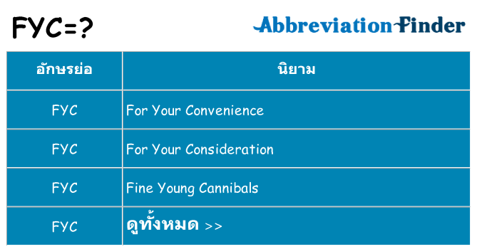 อะไรไม่ fyc ถึง