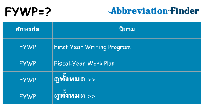 อะไรไม่ fywp ถึง