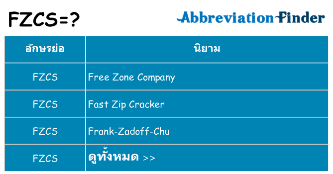 อะไรไม่ fzcs ถึง