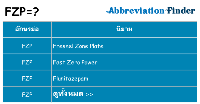 อะไรไม่ fzp ถึง