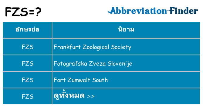อะไรไม่ fzs ถึง