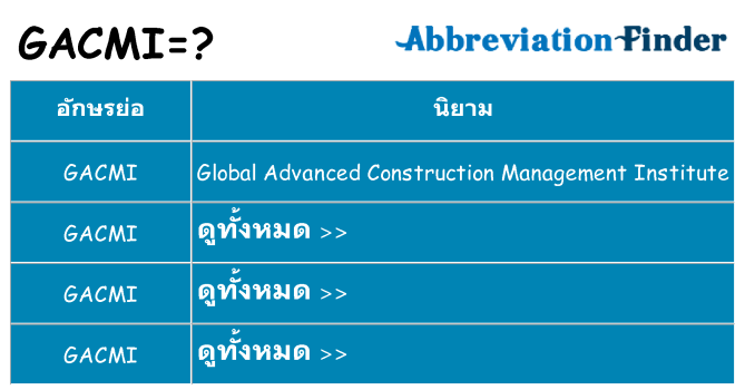 อะไรไม่ gacmi ถึง
