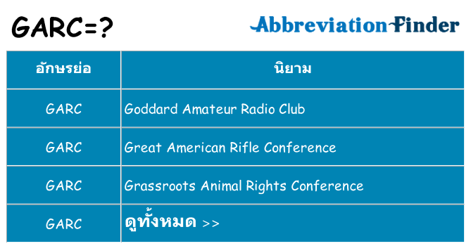 อะไรไม่ garc ถึง