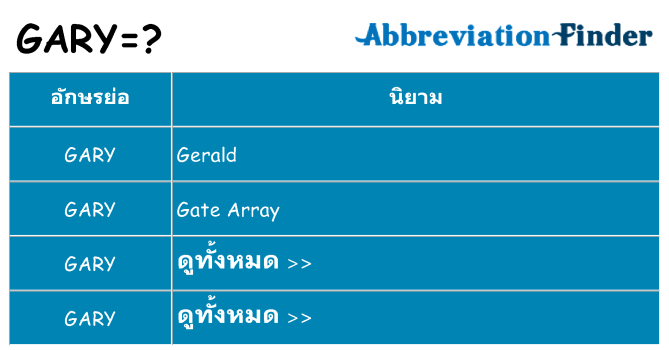 อะไรไม่ gary ถึง