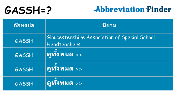 อะไรไม่ gassh ถึง