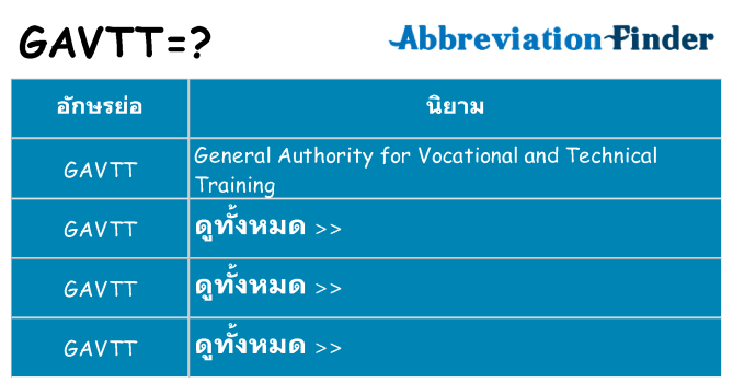 อะไรไม่ gavtt ถึง