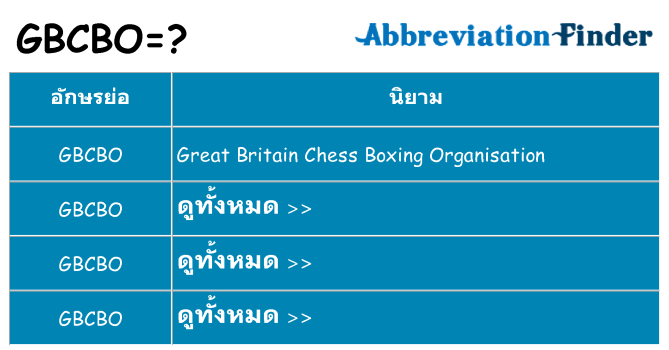 อะไรไม่ gbcbo ถึง