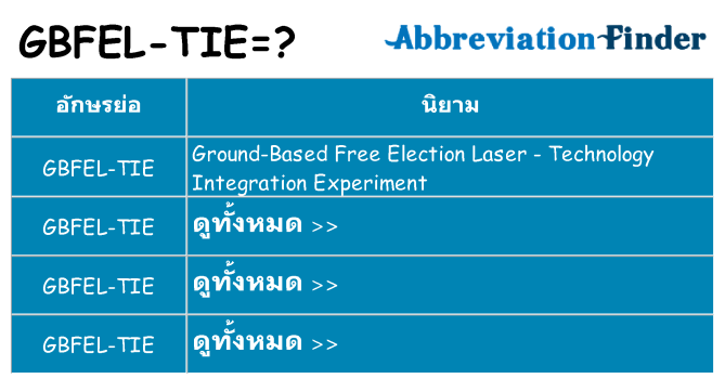 อะไรไม่ gbfel-tie ถึง