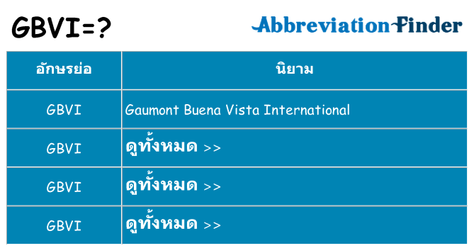 อะไรไม่ gbvi ถึง