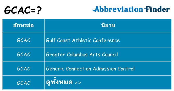 อะไรไม่ gcac ถึง