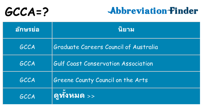 อะไรไม่ gcca ถึง