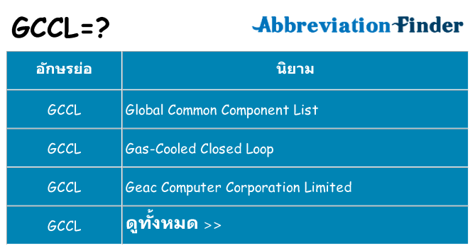 อะไรไม่ gccl ถึง