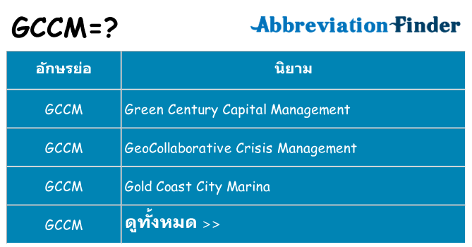 อะไรไม่ gccm ถึง