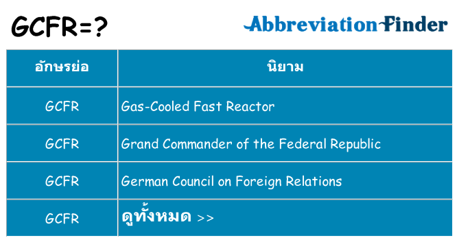 อะไรไม่ gcfr ถึง