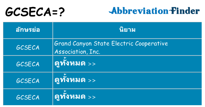 อะไรไม่ gcseca ถึง
