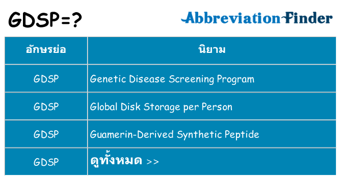 อะไรไม่ gdsp ถึง