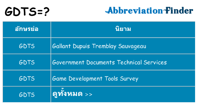 อะไรไม่ gdts ถึง