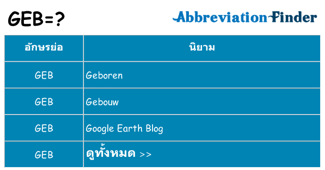 อะไรไม่ geb ถึง