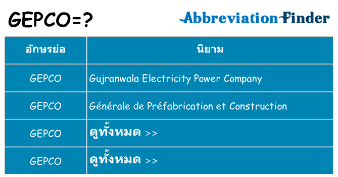 อะไรไม่ gepco ถึง