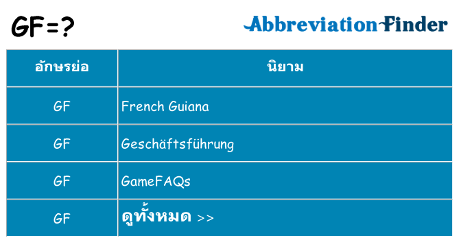 อะไรไม่ gf ถึง