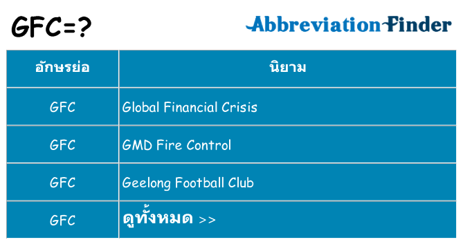 อะไรไม่ gfc ถึง
