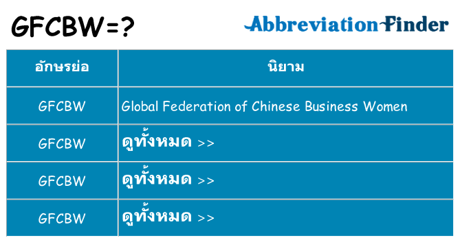 อะไรไม่ gfcbw ถึง