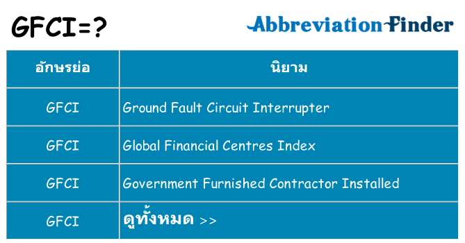 อะไรไม่ gfci ถึง