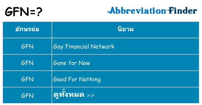 อะไรไม่ gfn ถึง
