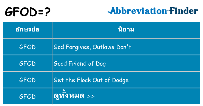 อะไรไม่ gfod ถึง