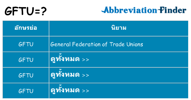 อะไรไม่ gftu ถึง