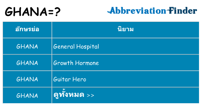 อะไรไม่ ghana ถึง