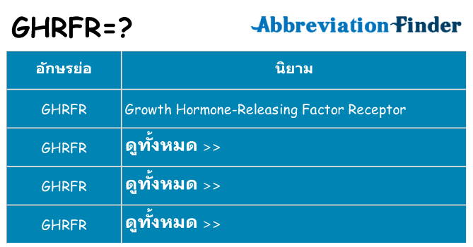อะไรไม่ ghrfr ถึง