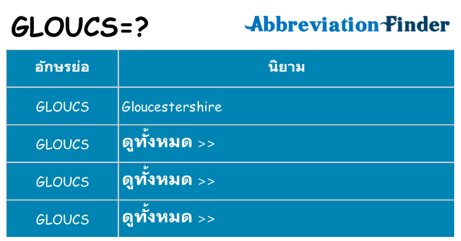 อะไรไม่ gloucs ถึง