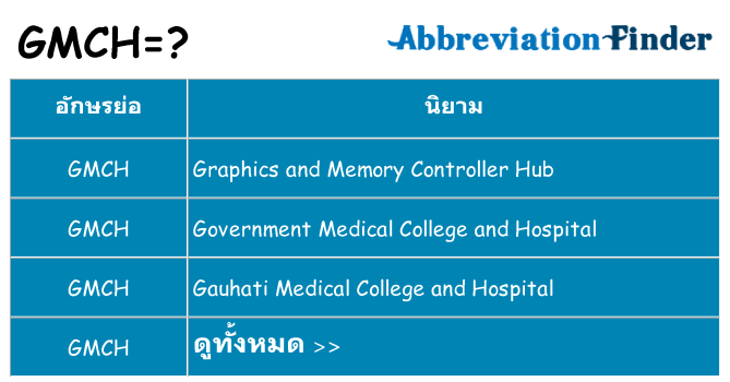 อะไรไม่ gmch ถึง