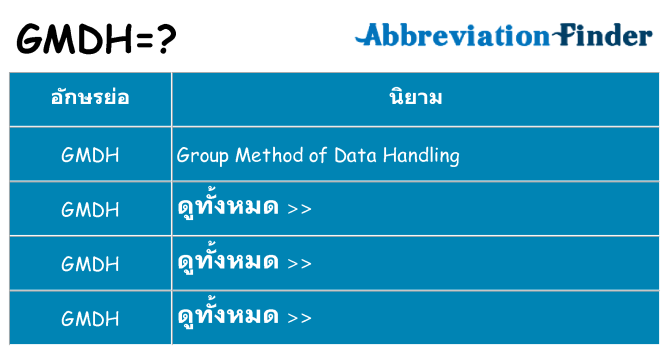 อะไรไม่ gmdh ถึง