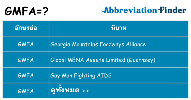 อะไรไม่ gmfa ถึง