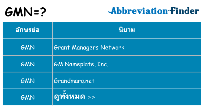 อะไรไม่ gmn ถึง