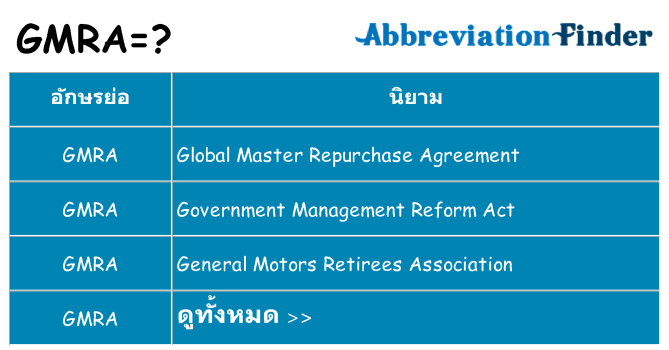 อะไรไม่ gmra ถึง