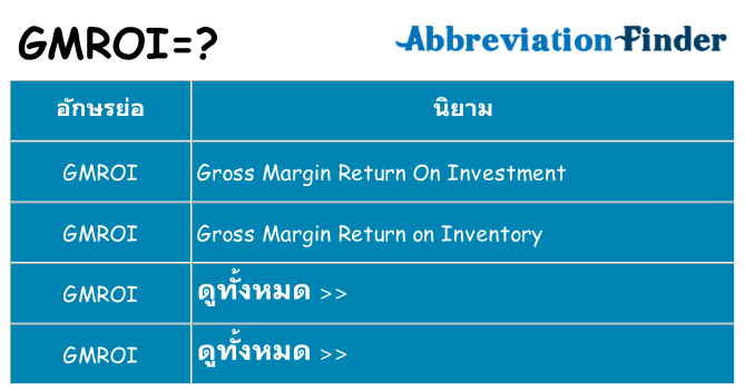 อะไรไม่ gmroi ถึง
