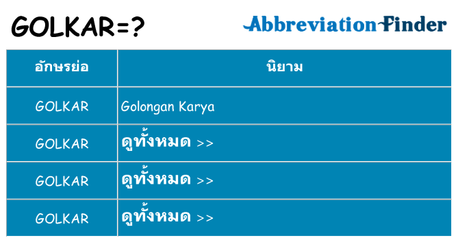 อะไรไม่ golkar ถึง