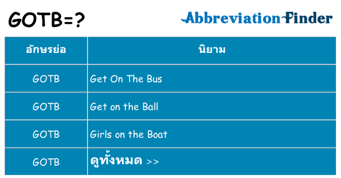 อะไรไม่ gotb ถึง