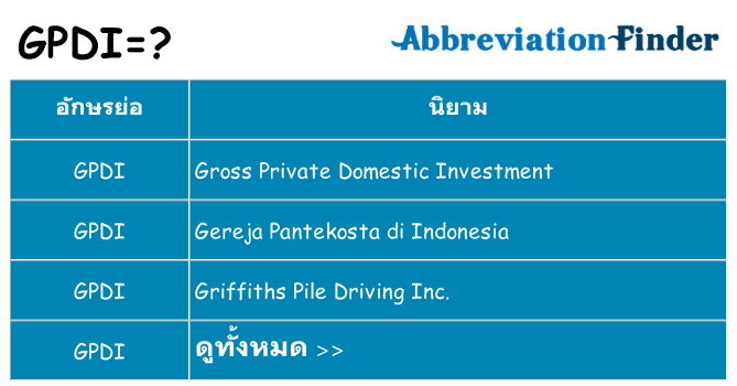 อะไรไม่ gpdi ถึง