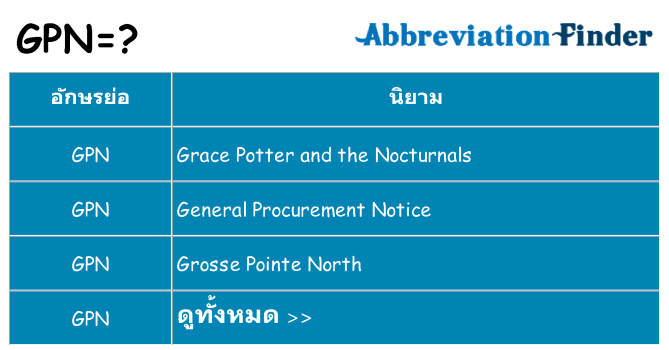 อะไรไม่ gpn ถึง