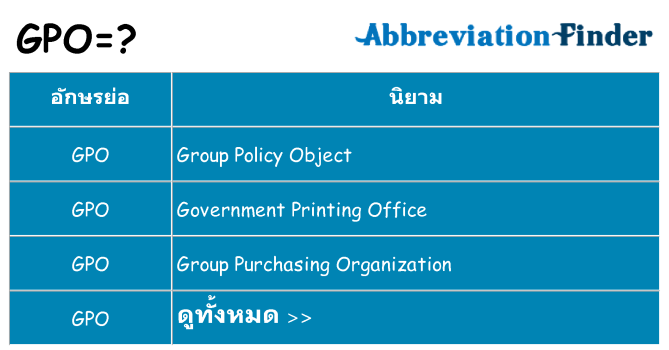 อะไรไม่ gpo ถึง