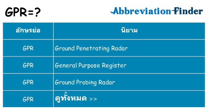 อะไรไม่ gpr ถึง