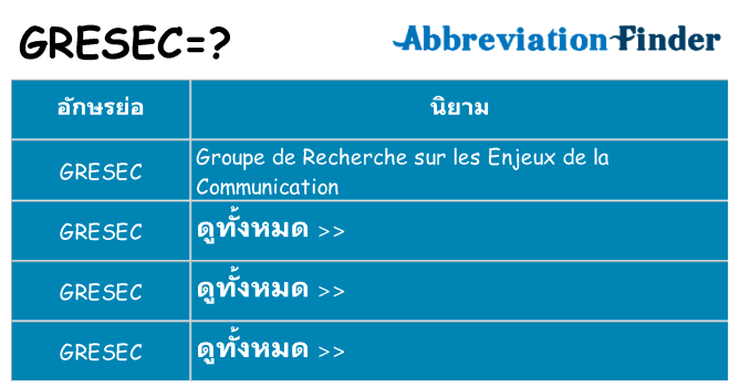 อะไรไม่ gresec ถึง