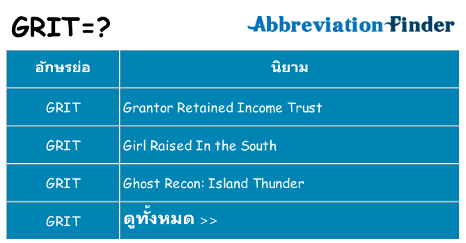 อะไรไม่ grit ถึง
